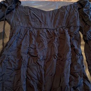 Shinestaff black flowy tie back mini dress